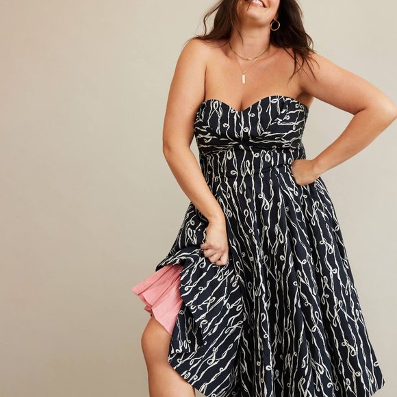 HTF Anthropologie Cerys Halter Midi Dress - Picture 1 of 4